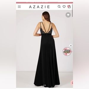 Azazie Hapa stretch velvet a line dress